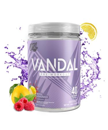 Vandal | Pre Workout Powder - Safe Nootropic Pre Workout Supplement for Men & Women | Boosts Energy Focus Performance & Recovery | Nitric Oxide Booster for Blood Flow | 40 Servings (Royal Lemonade)