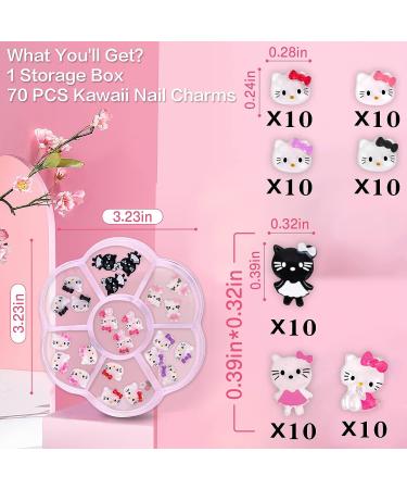 70 PCS Kawaii Nail Charms - 3D Resin Charms for Nail Art Decorations - Buy Online on SooperMarket.com