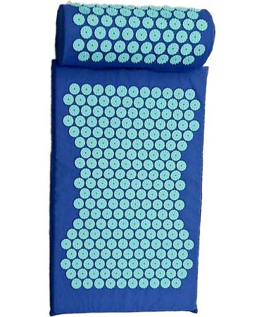 Almencla Neck - Acupressure Mat and Pillow Set - Relieves Stress Back Neck Blue - Buy Online on SooperMarket.com