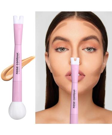 BS-MALL U-Shaped Nose Contour Makeup Brush - 2-in-1 Tool for Sculpting & Defining Features | Enhance Your Face's Natural Curves - Buy Online on SooperMarket.com
