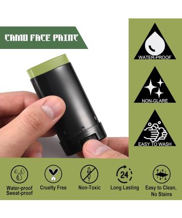 CCbeauty 3-Color Camo Face Paint + 10 Wipes | Oil Resistant Military Makeup for Spirit Week & Cosplay - Black Brown Green - Buy Online on SooperMarket.com
