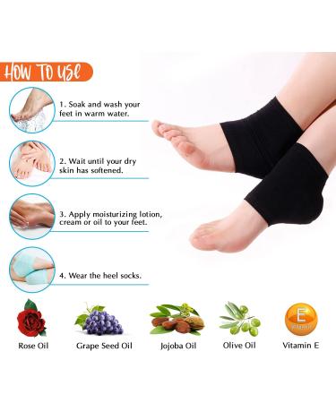 Nado Care Large Moisturizing Gel Socks for Dry Cracked Heels - 5 Pair Set - Buy Online on SooperMarket.com