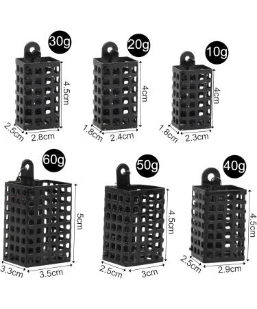 Anseom 6-Piece Metal Fishing Feeder Basket Set | Lead-Free Forage Baskets with Weights (10g 20g 40g 50g 60g) - Ideal for International Shipping - Buy Online on SooperMarket.com