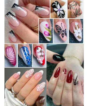Shop French Tip Nail Stamp Kit | Nail Art Brush & Guide Stickers for Perfect Nail Designs | International Shipping Available - Buy Online on SooperMarket.com