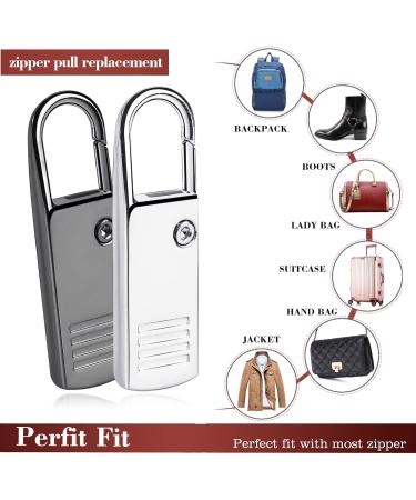 Universal Metal Zipper Pull Replacement Sliders 4PCS - Repair Kit for Suitcases, Backpacks, Wallets - Fixer for Luggage, Jackets, Coats - Buy Online on SooperMarket.com