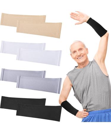Eurzom 4 Pairs Skin Protection Sleeve for Arm Breathable Forearm Protector Cut Resistant Arm Sleeve for Gardener Working Sport (9 Inch Long)