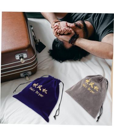 BELLIFFY 2pcs Storage Bag Travel Bag Drawstring Hair Dryer Pouch Gym Bag Hair Dryer Dust Bag Flocking Cloth - Buy Online on SooperMarket.com