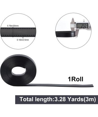 GORGECRAFT 118 Double Sided Leather Straps | 0.8 Wide Flat Cord for DIY Bag Straps & Furniture Handles - Black - Buy Online on SooperMarket.com