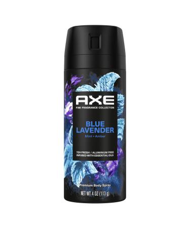 AXE Fine Fragrance Collection Premium Deodorant Body Spray for Men Blue Lavender with 72H Odor Protection and Freshness Infused with Lavender Mint and Amber Essential Oils 4 oz