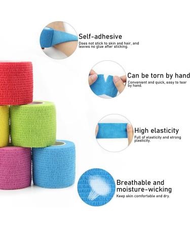 15pcs self-Adhesive Bandages Breathable Elastic Bandages Non-Woven Sports Tape Fitness Bandages Solid Color Sweat-Absorbing Bandages for Sports Protection Pets etc. - Buy Online on SooperMarket.com