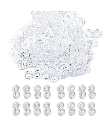 S Clips Rubber Band Clips 1000 Pieces Loom Rubber Band Clips Plastic Band Clips Connectors Refills Bracelet Kit Clip for Loom Bracelets DIY Making Refill Kit Clear