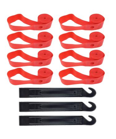 Kasteco 8 Pack Bicycle Rim Strip Rim Tape with 3 Pack Bicycle Tire Lever,26 Inch or 700C