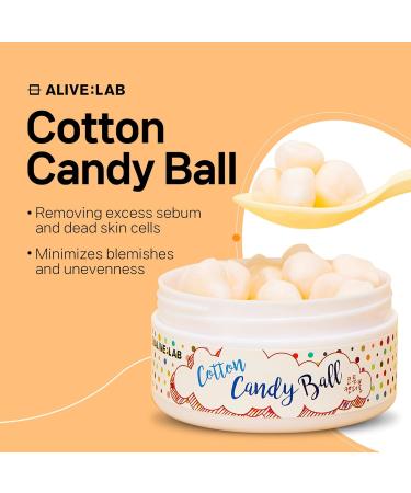 ALIVELAB Cotton Candy Ball Exfoliating Pads - Salicylic Acid Facial Peels for Blackheads & Dead Skin Soothing Acne Treatment (1.69 fl. oz) - International Shipping Available - Buy Online on SooperMarket.com