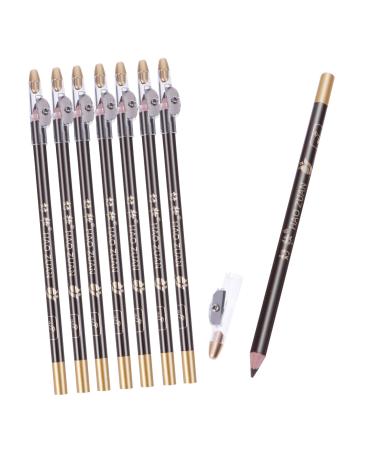 BELLIFFY 8pcs Black Pencils Pencil Makeup Eyebrow Pencils Sharpener Eyebrow Pencil Wooden 1 count (Pack of 1) Coffee