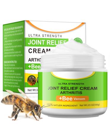 Bee Venom Joint and Bone Therapy Cream Arthritis Pain Relief Cream with Natural Formula Ultra Strength Joint Relief Cream for Pain Inflammation Soreness Muscle Recovery 100g