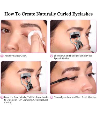 Eyelash Curler with Comb 3 in 1 Black Lash Curler Kit with 4 Extra Silicone Eyelash Curler Refills for Women Girls Eye Lashes Curlers Strong Contoured No Pinching or Pulling Fit All Eye Shapes - Buy Online on SooperMarket.com