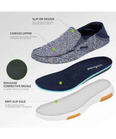 OrthoComfoot Women's Slip On Shoes with Arch Support - Plantar Fasciitis Loafers | Pain Relief Orthopedic Slippers - Light Blue, Size 8.5 W - Buy Online on SooperMarket.com