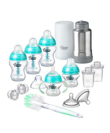 Tommee Tippee Advanced Anti-Colic Newborn Baby Bottle Feeding Gift Set, Heat Sensing Technology, Breast-like Nipple, BPA-Free