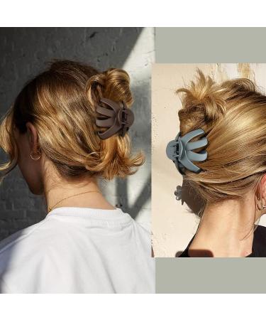 5PCS Large Octopus Hair Claw Clips - Non-slip Strong Hold Matte Clips for Thick Hair - Set of 5 in Black, Gray, Blue, Pink, Brown - 3 Inch Spider Claw Clips for Women and Girls - Buy Online on SooperMarket.com
