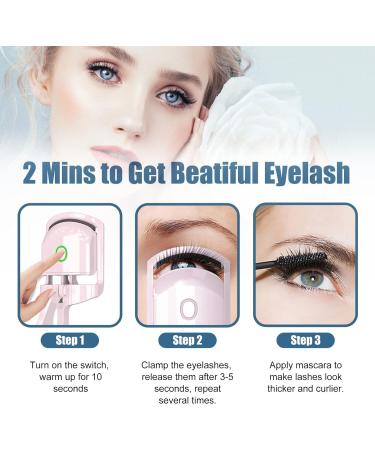 Heated Eyelash Curler - DOPI Electric Curlers with 2 Heating Modes Quick Pre-Heat Perfect Gift for Women & Girlfriend (White - Buy Online on SooperMarket.com