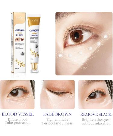 Collagen Eye Cream for Dark Circles and Puffy Eyes Instant Tightener Brighten Anti Aging Under Eye Repair Cream Hydrating Brightening Moisturiser Eye Bags Remover Wrinkle Filler Eye Serum(20g) - Buy Online on SooperMarket.com
