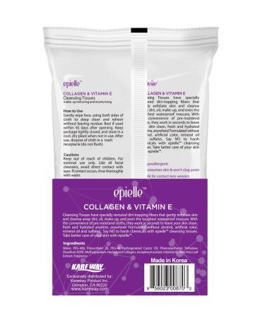 Epielle Collagen Makeup Remover Wipes - 2 Pack, 60 Count, Mothers Day Gift - Buy Online on SooperMarket.com