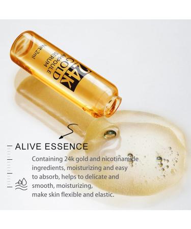 24K Serum Niacinamide Serum Concentrated Ampoules for Face Serum Collagen Booster for a Natural Face Lift Anti-Aging Serum Strengthen the Skin Barrier Deep Hydrating 7x2ml Ampoule Serum - Buy Online on SooperMarket.com