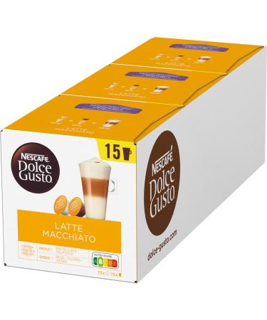Nescaf Dolce Gusto Latte Macchiato Supplement Box 90 Coffee capsules (aromatic espresso 3 -layer delicacy made of fine milk foam aroma sealed) 3 -pack large pack (3x30 capsules) 30 pieces (3 -pack)