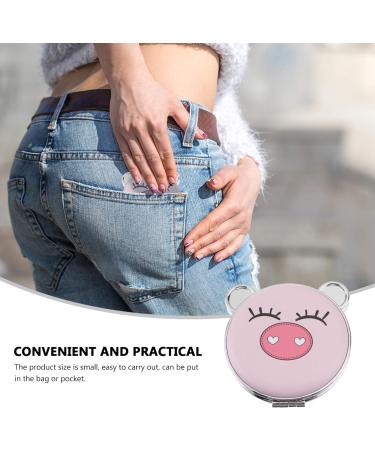 Minkissy Double-Sided Handheld Pig Compact Makeup Mirror for Women Girls - Travel and Bag Handbag Mirror - Creative and Stylish (Style 2) - Buy Online on SooperMarket.com