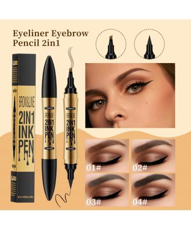 Shop 2-in-1 Magic Eyebrow Pencil | 2024 Upgraded Waterproof Microblading Pen - Light Brown & Black - Buy Online on SooperMarket.com