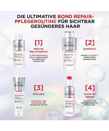 L'Or al Paris Elvital Hair Repair Routine - Shampoo Rinse & Pre-Shampoo Bond-Repair Complex 550ml - Strengthen Hair Reduce Breakage & Enhance Shine - Buy Online on SooperMarket.com