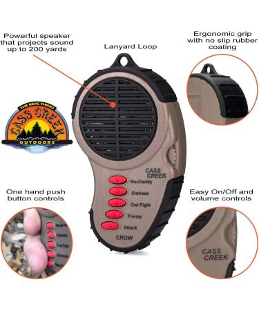 Cass Creek Ergo Crow Call CC065 Handheld Electronic Game Call - 5 Expert Calls in 1, Compact Design for Everyone - Camo - Buy Online on SooperMarket.com