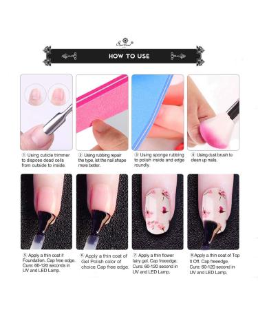 Saviland Dried Flower Gel Nail Polish Kit - 6 Colors Soak Off U V LED Varnish for Manicure Nail Art (Pink Blue Yellow) - Buy Online on SooperMarket.com