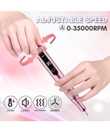 Makartt Cordless Nail Drill 35000RPM | Rechargeable Electric File Kit | Professional Manicure Set with 6pcs Drill Bits | for Acrylic Nails, Gel Polish Removal | Nail Tech at Home DIY - 13Pcs - Buy Online on SooperMarket.com