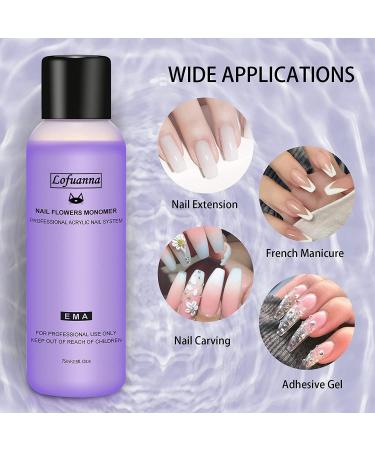 Lofuanna 2Pcs 75ml Acrylic Nail Liquid for Acrylic Powder - Professional MMA Free Non-Yellowing Formula for Nail Extension System - Buy Online on SooperMarket.com