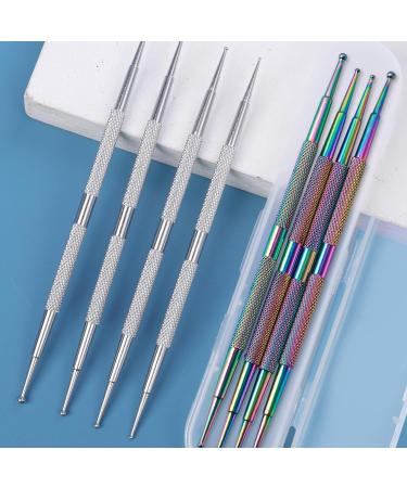 Nail Art Dotting Pen 8PCS 2 Way Dotting Pen Tool Metal Dotting Pen Nail Polish Colouring Pen Double Ended Nail Art Dotting Pen for Home DIY Salon Use - Buy Online on SooperMarket.com