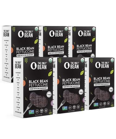The Only Bean - Organic Black Bean Fettuccine Pasta - High Protein, Keto Friendly, Gluten-Free, Vegan, Non-GMO, Kosher, Low Carb, Plant-Based Bean Noodles - 8 oz (6 Pack)