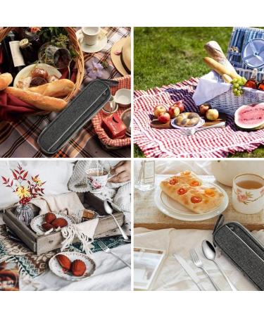Travel Reusable Utensils Set - Stainless Steel Cutlery with Case, Chopsticks, Straw - Portable Flatware for Camping, 8 Piece Set - Silver - Buy Online on SooperMarket.com