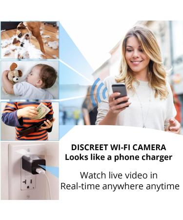 Wireless Hidden WiFi Spy Camera Charger - HD 1080P Remote View - USB Nanny Security Cam for iOS Android - Premium Hidden Camera - Buy Online on SooperMarket.com