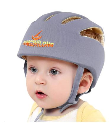 IULONEE Baby Helmet Toddler Protective Hat Infant Head Protective Cotton Hat Toddler Adjustable Safety Helmet (Grey)