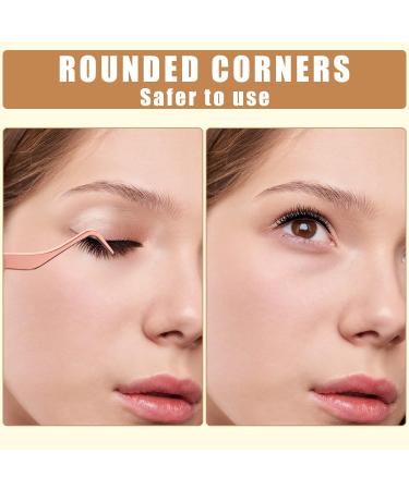 2pcs Stainless Steel Lash Tweezers Set for Volume and Classic Lashes - Rose Gold Colorful - Buy Online on SooperMarket.com