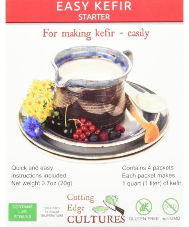 Cutting Edge Cultures Easy Kefir Starter Culture, 4 Pack, 20g