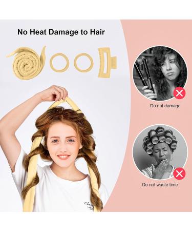 Upgrade Your Hair Game with CORATED 60 Extra Long Heatless Curling Rod Headband in Khaki - No Heat Hair Curler Kit for Short & Long Hair - Buy Online on SooperMarket.com