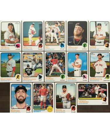 Boston Red Sox 2022 Topps Heritage 14 Card Team Set with Rafael Devers, Xander Bogaerts and Rookie Cards Plus