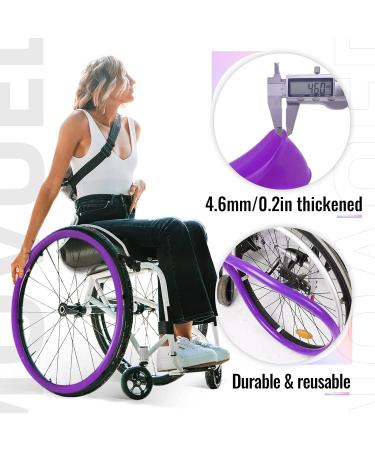 Wheelchair Wheel Covers Wheelchair Push Rim Covers Wheelchair Push Rim Covers Non-Slip Wear-Resistant Hand Push Cover Improve Grip and Traction(Purple 24 inches) 24 inches Purple - Buy Online on SooperMarket.com