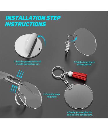 JIARON Acrylic Blank Keychains  200Pcs Acrylic Blank Keychain kits with 50 Pcs Acrylic Keychain Blanks  50 Pcs Keychain Tassels 50 Pcs Key Rings with Chain and 50 Pcs Jump Rings for DIY Keychain - Buy Online on SooperMarket.com