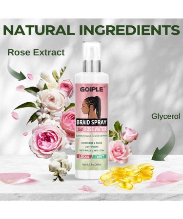 Braid Spray Rose Mint for Dreads Dreadlocks - Braids Locks Spray Rose Water Braiding Spray for Locs Dull Hair Shine & Lightweight - Loc Spray for Box Braids Rosemary Oil for Hair Growth Hair Bonnet 2.27 Fl Oz (Pack of 3) - Buy Online on SooperMarket.com