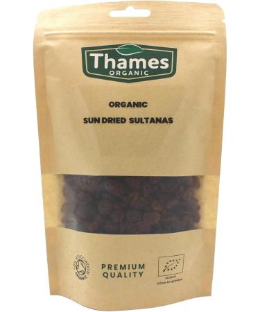 Organic Sun-Dried Sultanas - 100% Natural No Additives or Preservatives - Vegan GMO-Free Certified Organic - Sweet Juicy and Nutritious Snack - Perfect for Baking and Cooking - Thames Organic 1kg - Buy Online on SooperMarket.com