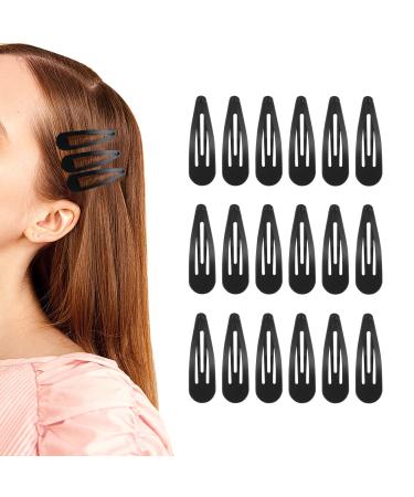 ANYI Metal Barrettes Snap Hair Clips 40 pcs 2 Inch Black No Silp Cute Hair Accessories for Toddlers Girls Kids Teens Women