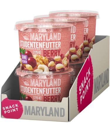 Maryland Student Futter Berry 275g cup of storage pack Cranberries peanut nuclei walnut kernels almonds (blanched) and cashew nuts without raisins (6 x 275g) 275 g (6 Pack)
